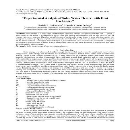 Design Calculations for Solar Water Heating System | PDF