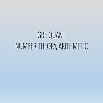 GRE QUANT- NUMBER THEORY