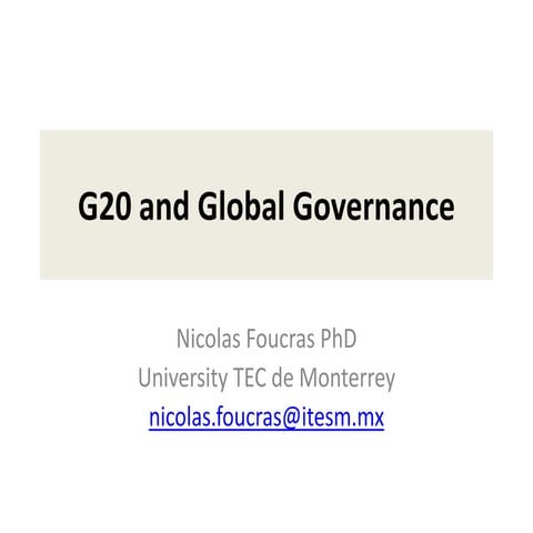 G20 and Global Governance