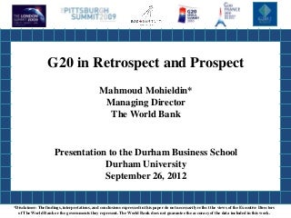 G20 in retrospect and in prospect