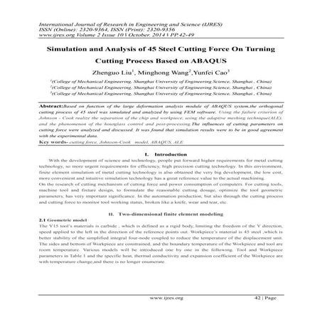 Simulation and Analysis of 45 Steel Cutting Force On Turning Cutting Process ...