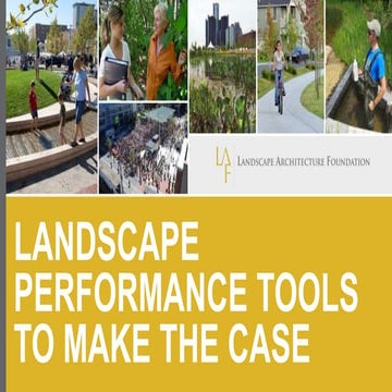 Landscape Performance Tools to Make the Case