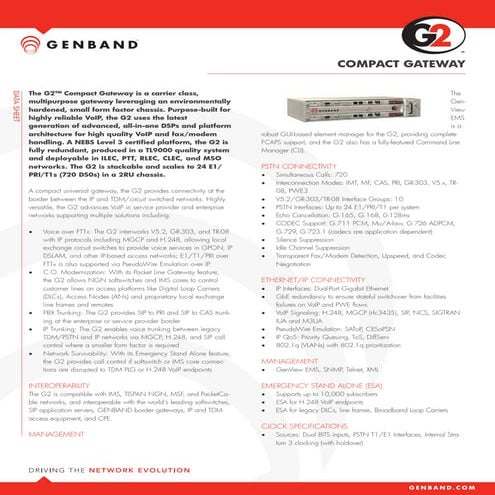 GENBAND G2 Compact Gateway