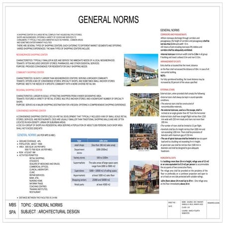 General norms of local shopping centre dd