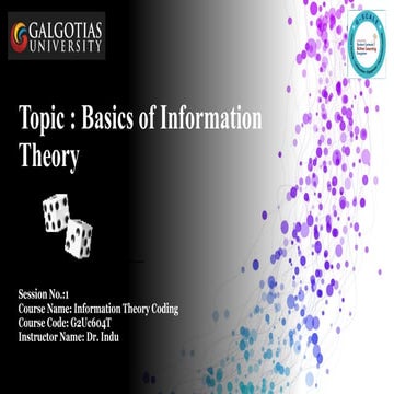 Concept of Information wrt to Information theory and Coding