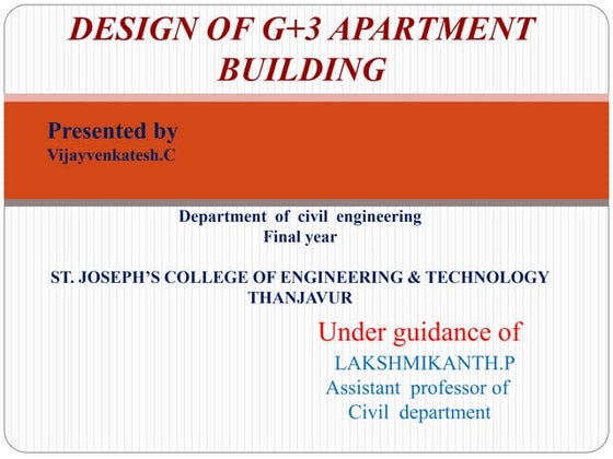 ANALYSIS AND DESIGN OF G+4 RESIDENTIAL BUILDING contents | PDF | Civil ...