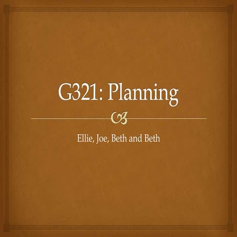 G321: Planning - Casting