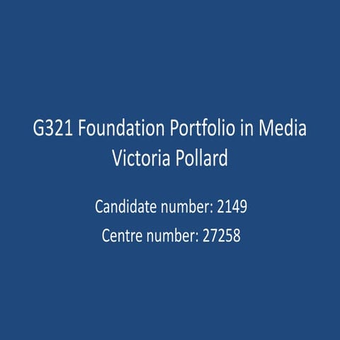 G321 Foundation Portfolio in Media