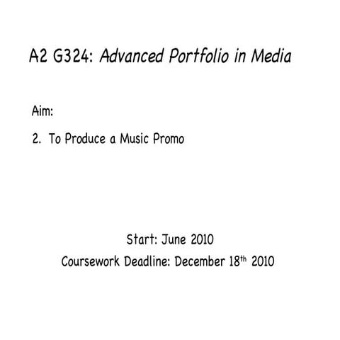 G324  advanced production mark breakdown