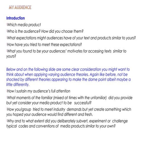 G325 audience theory applied march 2014