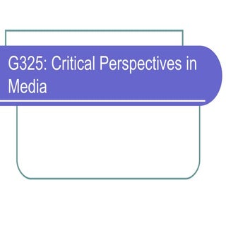 G325 introduction to critical persp...