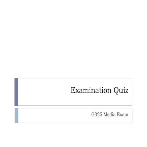 G325 section a1a examination quiz