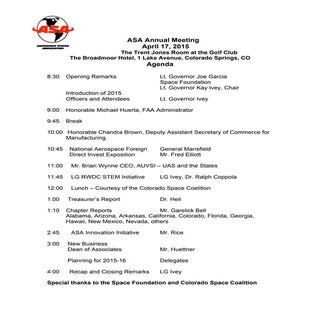 2015 annual meeting agenda