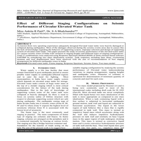 Effect of Different Staging Configurations on Seismic Performance of Circular...
