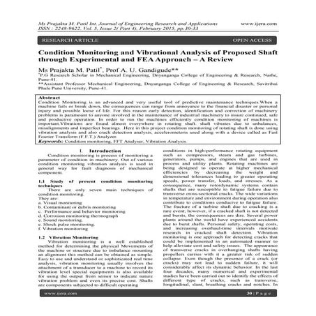 Condition Monitoring and Vibrational Analysis of Proposed Shaft through Exper...