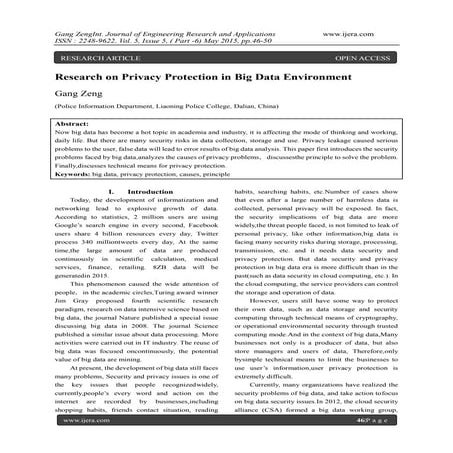 Research on Privacy Protection in Big Data Environment