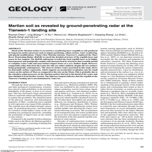Martian soil as revealed by ground-penetrating radar at the Tianwen-1 ...