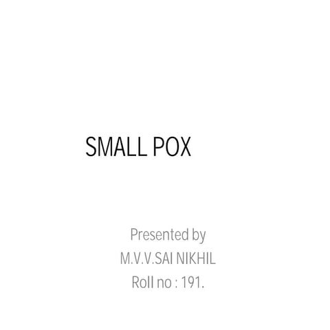Smallpox | PPTX