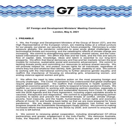 G7 meeting communique