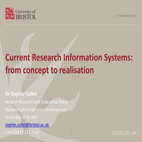 F&I: Sophie Collet - Current Research Information Systems: Concept to Realiza...