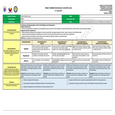 Comprehensive Grade 7 Lesson Plan on Contemporary and Emerging Music ...