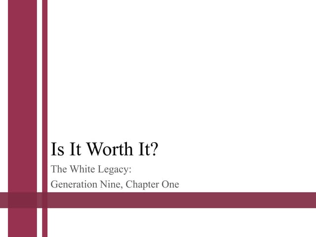 The White Legacy--Generation 9, Chapter 1