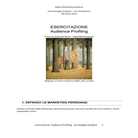 Audience Profiling con Google  Analytics