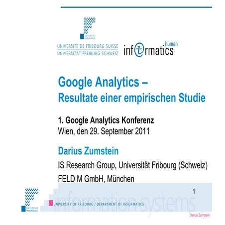 GA-Konferenz-2011 Darius Zumstein_Webanalyse: Resultate einer empirischen Studie