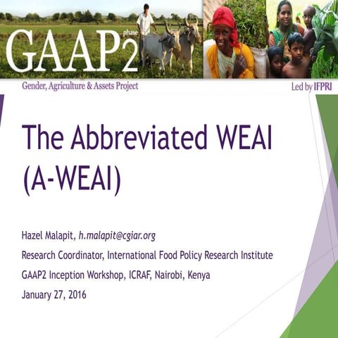 The Abbreviated WEAI (A-WEAI) - GAAP2 Inception Workshop | PPTX