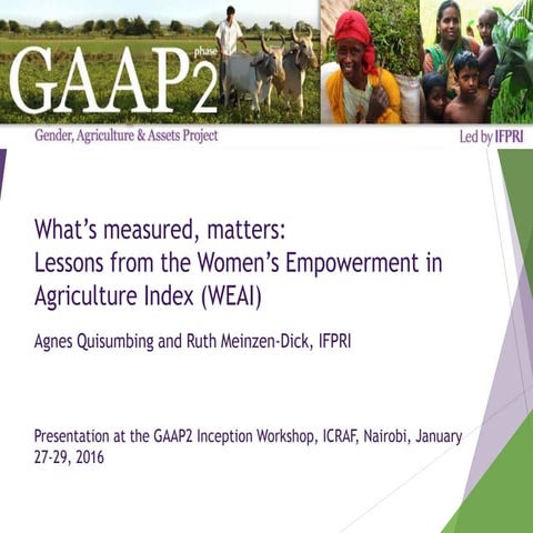 What's measured, matters: Lessons from the WEAI - GAAP2 Inception Workshop
