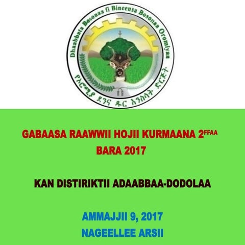 Gabaasa Raawwii Hojii Kur 2ffaa Distiriiktii Adaabbaa Dodolaa.ppt
