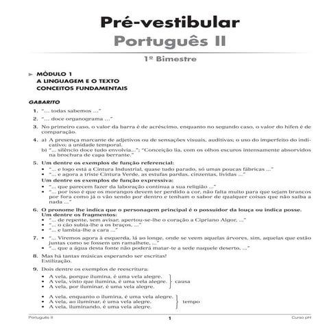 Gabarito 1o. bim   português ii