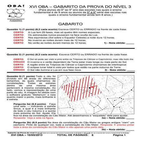 Gabarito prova nivel_3_da_xvi_oba _de_2013 | PDF
