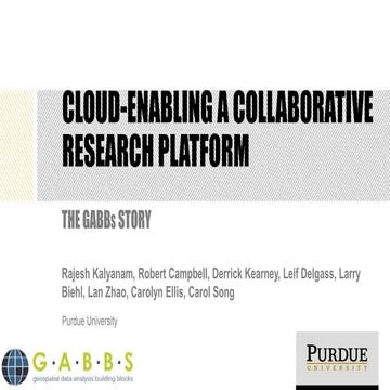 PEARC17: Cloud-enabling a Collaborative Research Platform: The GABBs Story