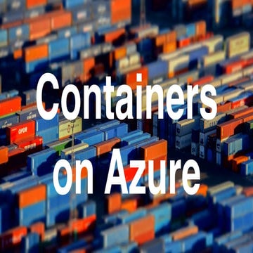 Global Azure Bootcamp Québec - Container on Azure