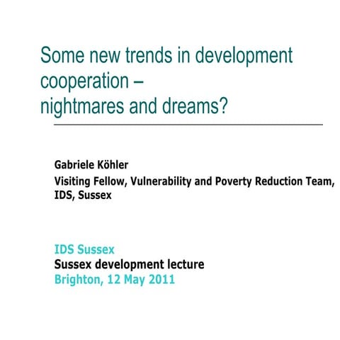 Gabriele Koehler SDL Lecture, 12 May 2011