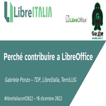 Perché contribuire a LibreOffice - Gabriele Ponzo