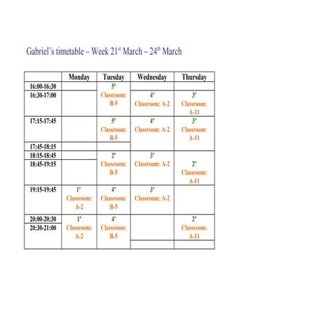 Library timetable | PDF
