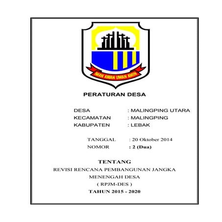 RPJMDES DESA MALINGPING UTARA