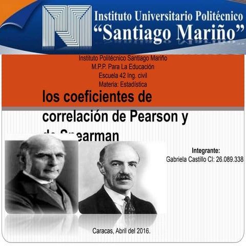 los coeficientes de correlación de Pearson y de Sperman