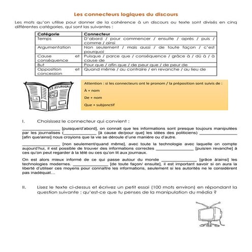 Gaby soriano  les connecteurs logiques du discours