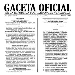 Gaceta oficial número 40.925