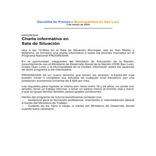 Gacetilla de prensa 07 03-2014