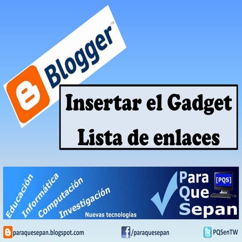 Blogger: Gadget lista de enlaces