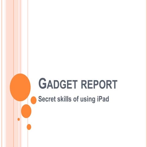 Gadget report--iPad