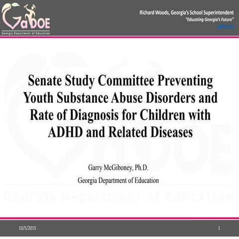 Youth Mental Health and Substance Use Disorders - GA Dept. of Education Prese...
