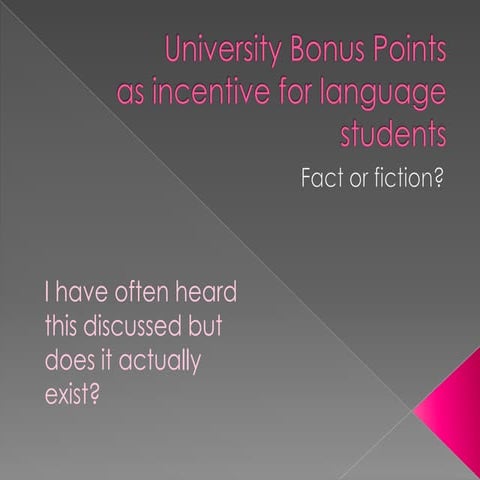 Gaelle homma   university bonus points