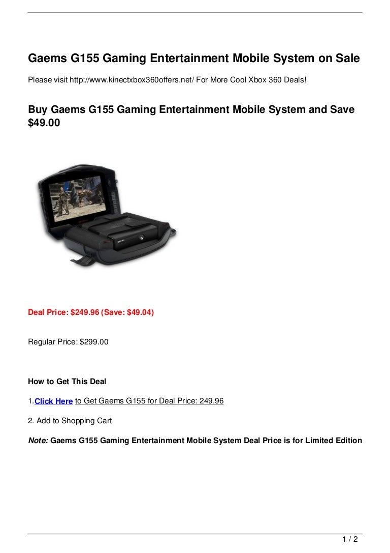 Gaems G155 Gaming Entertainment Mobile System On Sale Gaems G155 Gaming Entertainment Mobile System On Sale