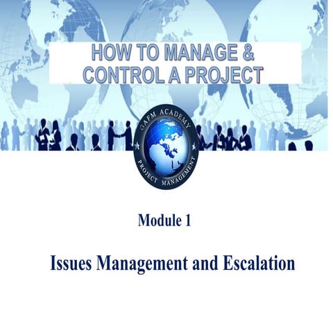 GAFM Academy HOW TO MANAGE & CONTROL A PROJECT