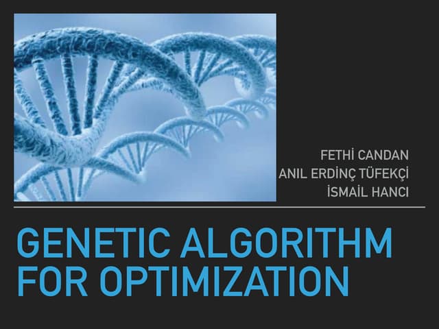 Genetic Algorithms for optimization | PDF